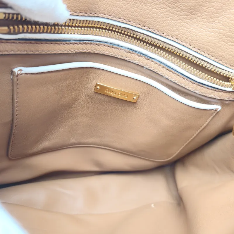Miumiu Top Handle Bag Top Handle Bag Brown · White Lambskin One Size28 × 14 × 24 cm — detail view 13 of 14
