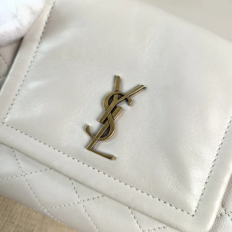 SAINT LAURENT Crossbody Bag NOLITA White SL ambskin Mini 18 × 6 × 13 cm — detail view 6 of 12
