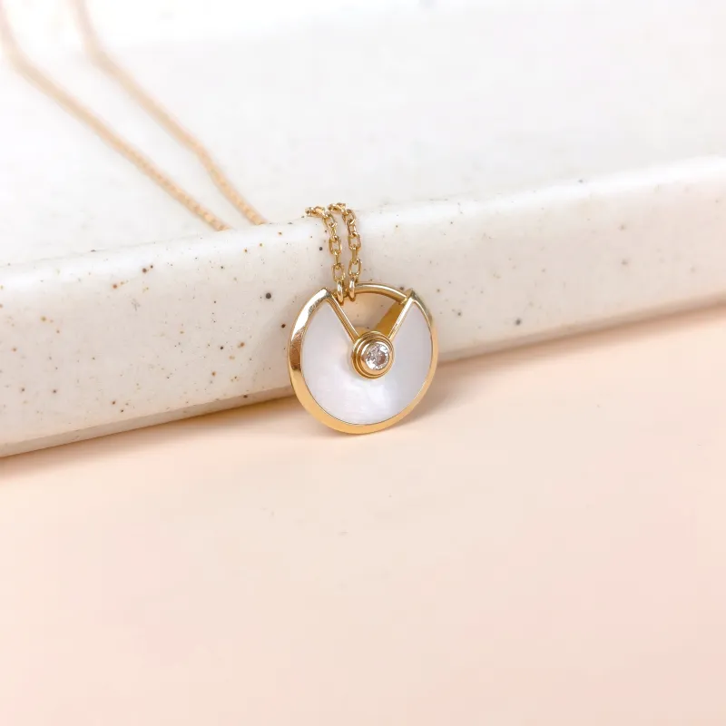 CARTIER Necklace Amulette de Necklace Pearl · White Mother-of-Pearl 18KY ellow Gold Small 40cm — cover view 10 of 10