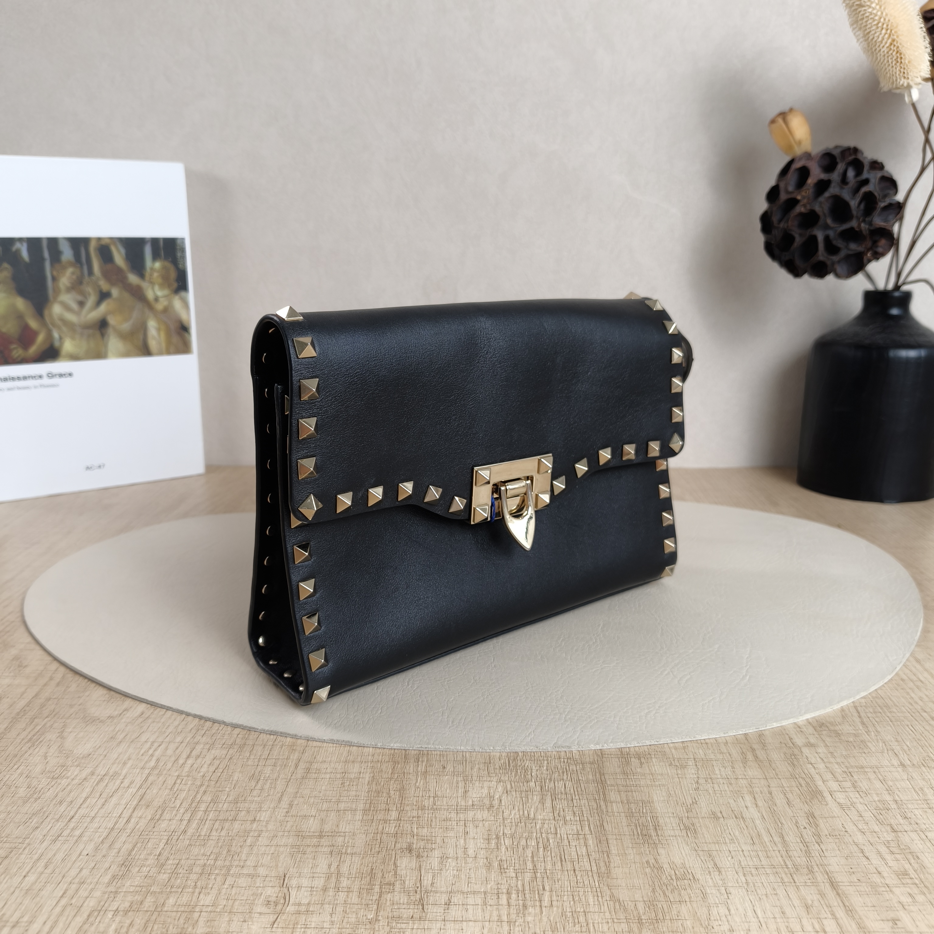 Valentino Shoulder Bag Rockstud Spike Shoulder Bag Black Calfskin One Size23 × 5.5 × 15 cm — cover view 5 of 10