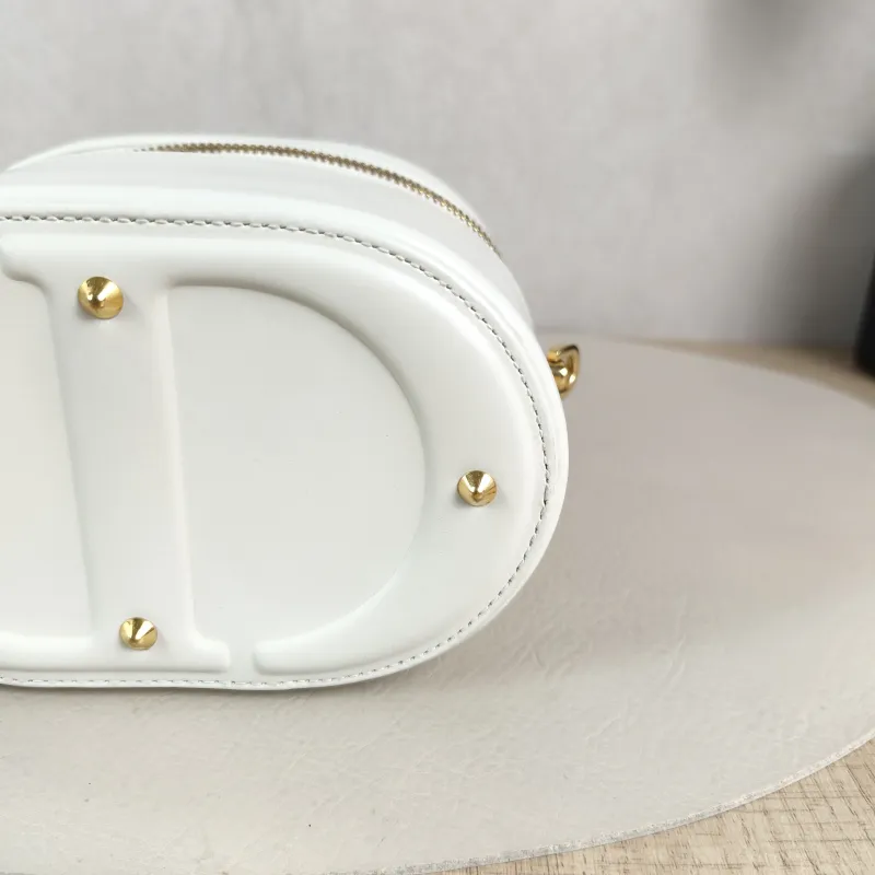 DIOR Crossbody Bag Vanity Cosmetic Bag White Lambskin One Size 16 × 9.5 × 11.5 cm — detail view 6 of 13