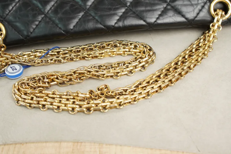 Chanel 2.55 Conditioned Medium Black with Gold-Tone Hardware Calfskin15 · Authenticity Card · 28 × 7.5 × 19.5 cm — detail view 11 of 20