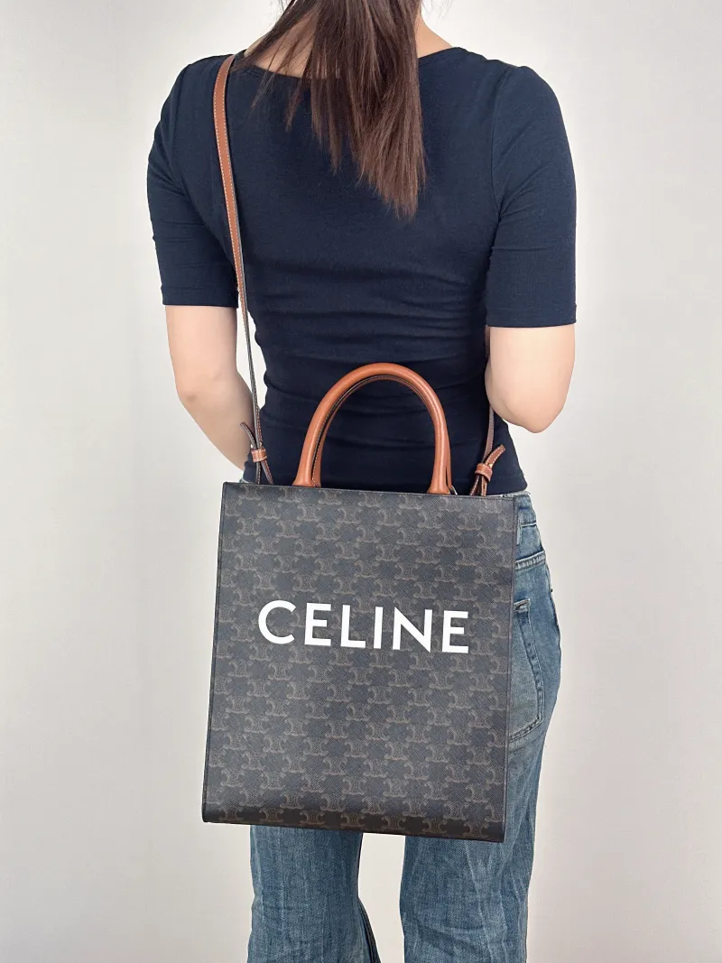 CELINE Crossbody Bag CABAS Monogram PVC Small28.5 × 8 × 33 cm — on-model view 1 of 3
