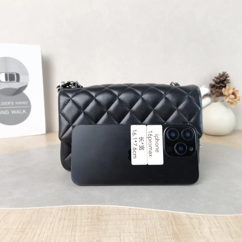 Chanel Crossbody Bag Classic Flap Large Mini CF Mini Black SL ambskin mini 20 × 6 × 12 cm — cover view 3 of 5