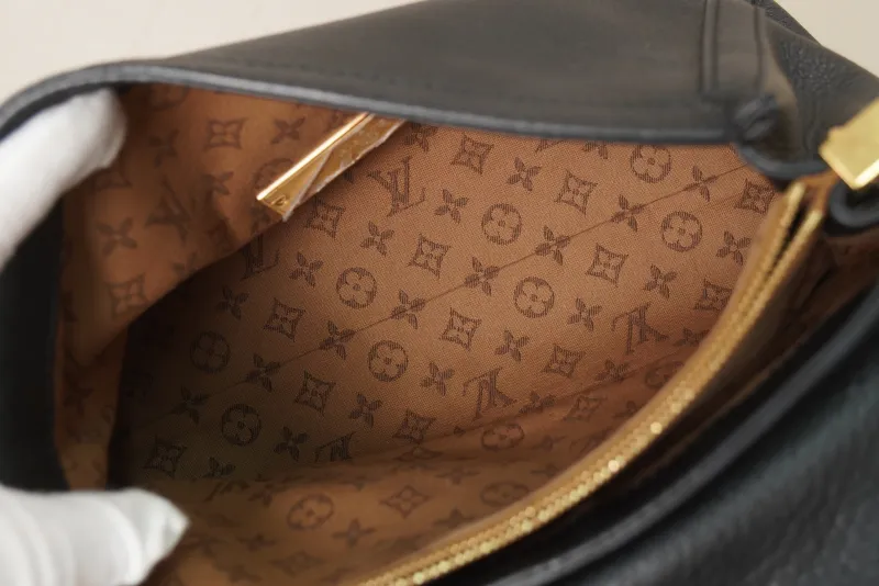 Louis Vuitton Dauphine Soft Medium Black Calfskin Microchip Edition · 24 × 9 × 17 cm — detail view 12 of 19