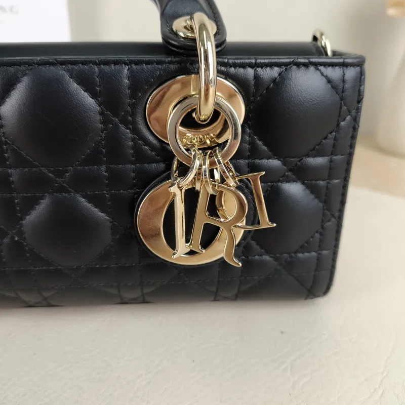 DIOR Top Handle Bag Lady D-Joy Black Lambskin Small 22 × 6 × 11 cm — detail view 4 of 10