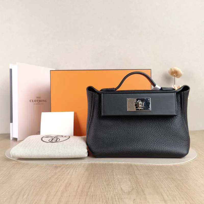 Hermès Crossbody Bag 24 · 24 21 Shoulder Bag Black Togo Calfskin · Swift Calfskin Mini 21 × 10 × 16 cm G — cover view 2 of 6