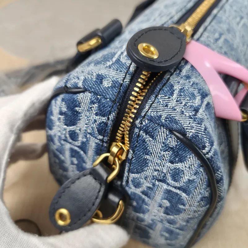 DIOR Crossbody Bag Groove 20 Top Handle Bag Blue Small 20.5 × 12 × 13.5 cm — detail view 1 of 13