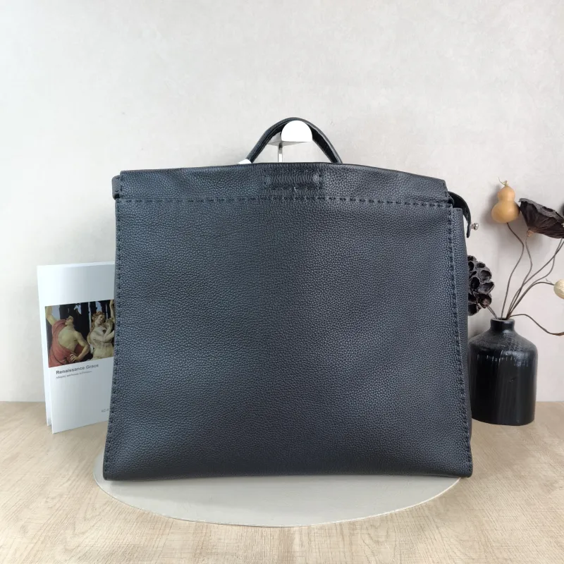 FENDI Top Handle Bag Top Handle Bag Black Calfskin One Size 43 × 18 × 36 cm