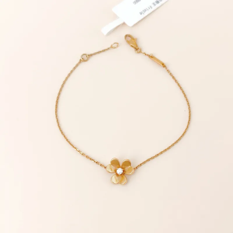 Van Cleef & Arpels Bracelet Frivole Collection Yellow Gold 18KY ellow Gold Diamond Mini 17cm