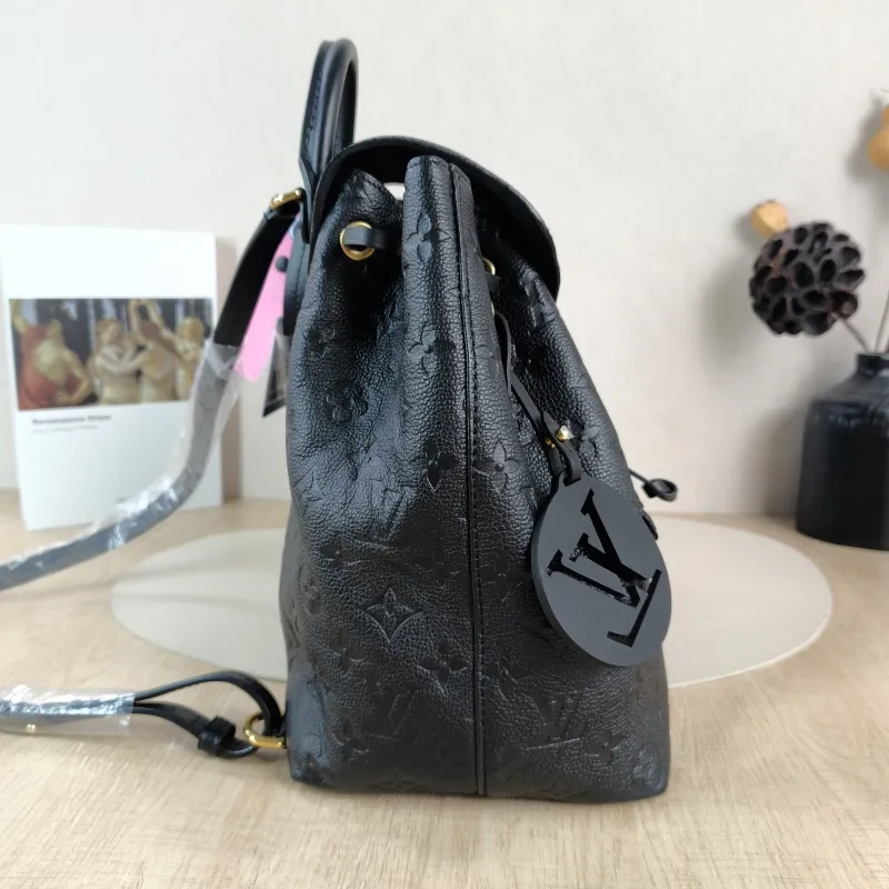 Louis Vuitton Backpack Montsouris Backpack Black Monogram Empreinte Embossed Calfskin Small 27.5 × 14 × 33 cm — detail view 4 of 12
