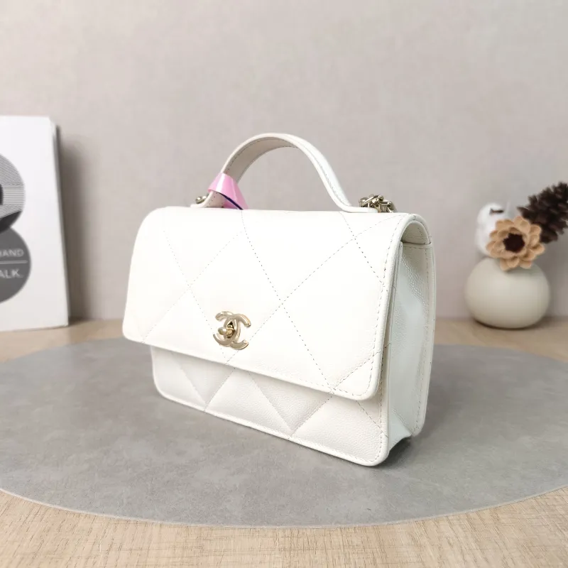 Chanel Backpack Backpack White Calfskin One Size18.2 × 5 × 14 cm — cover view 4 of 5