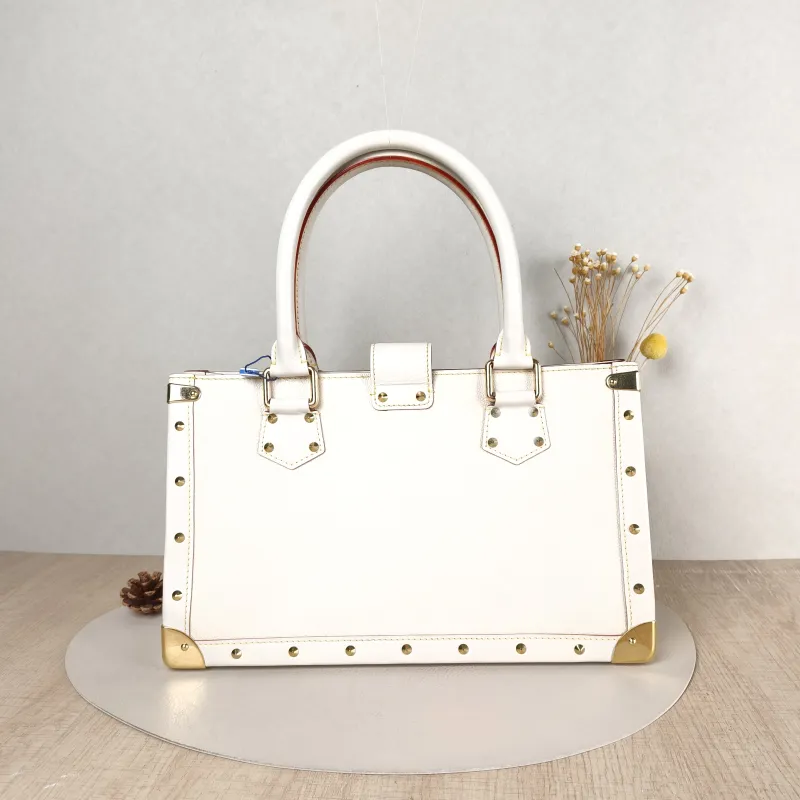 Louis Vuitton Top Handle Bag Suhali Vintage White Calfskin 36 × 12.5 × 22 cm — cover view 2 of 5