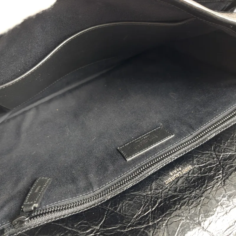 SAINT LAURENT Crossbody Bag Niki Black Waxed Leather Calfskin Large 32 × 9 × 23 cm — detail view 2 of 14