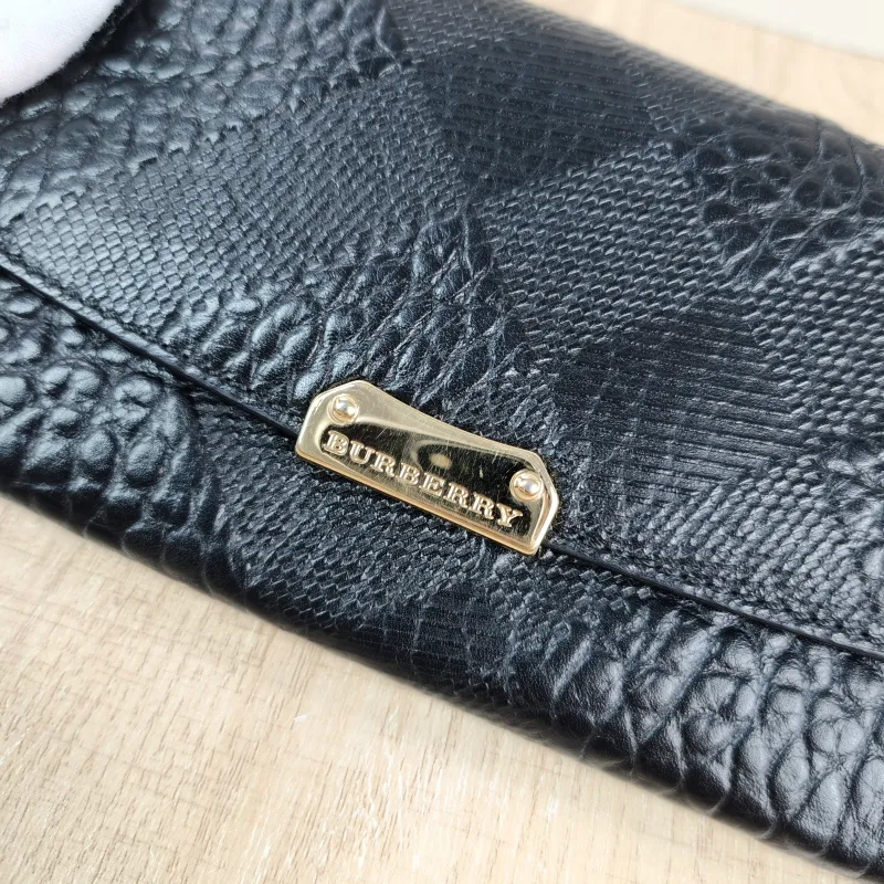 BURBERRY Wallet Wallet Black Calfskin One Size 19 × 2 × 10 cm — detail view 11 of 11