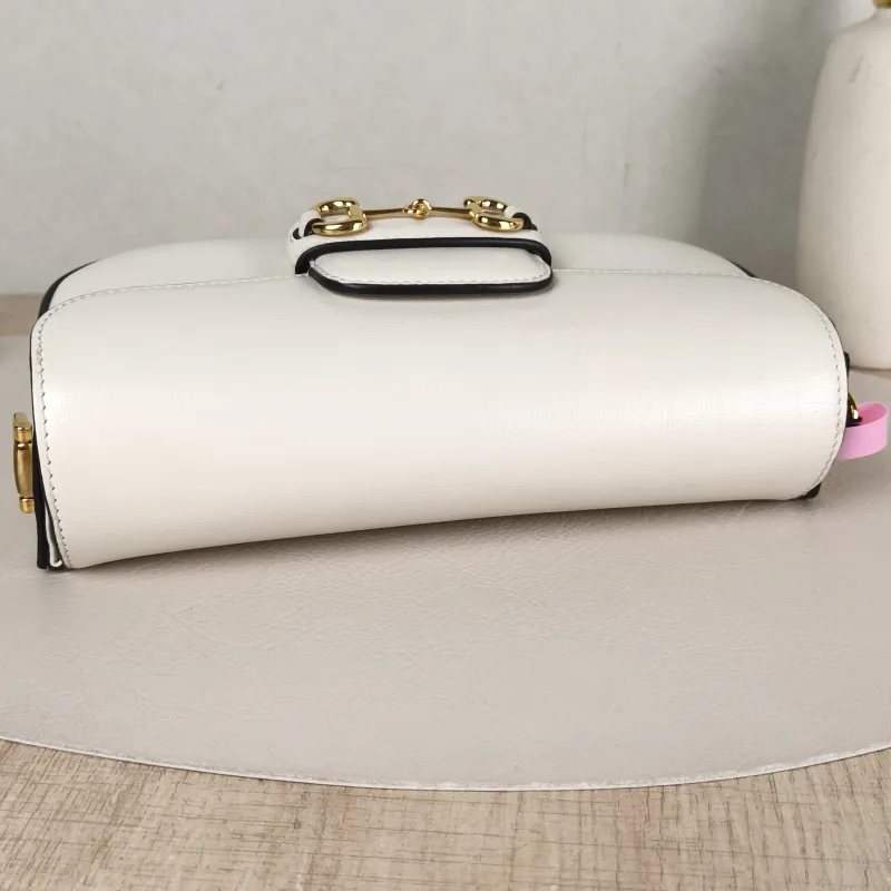 GUCCI Crossbody Bag Horsebit 1955 Horsebit Small White Calfskin Small24 × 5.5 × 13 cm — detail view 9 of 12