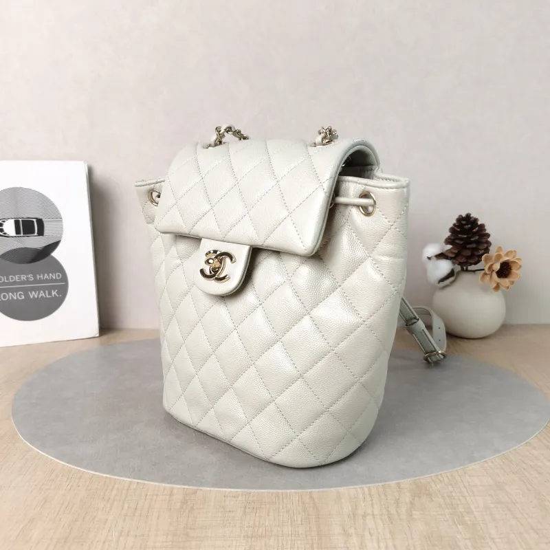 Chanel Backpack23s Backpack Grey Grained Calfskin Small18 × 10 × 23 cm — cover view 3 of 5