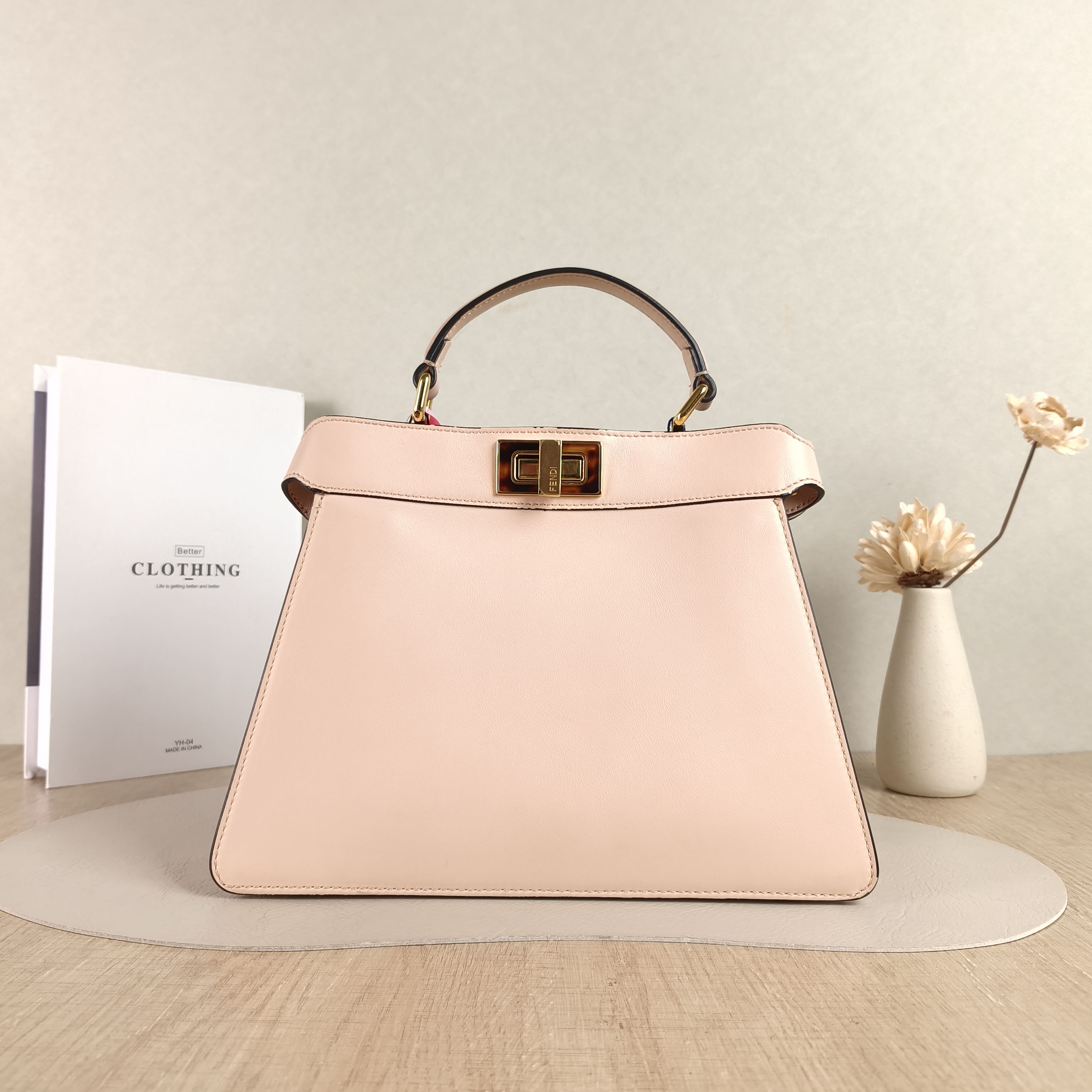 FENDI Crossbody Bag Peekaboo IS ee US mall Pink Calfskin Small27 × 11 × 21 cm