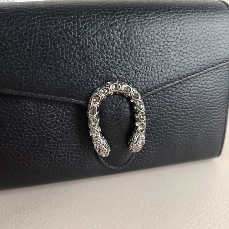 GUCCI Crossbody Bag Dionysus Collection Wallet woc Black Calfskin Mini 20 × 5 × 13 cm Conditioned — detail view 4 of 11