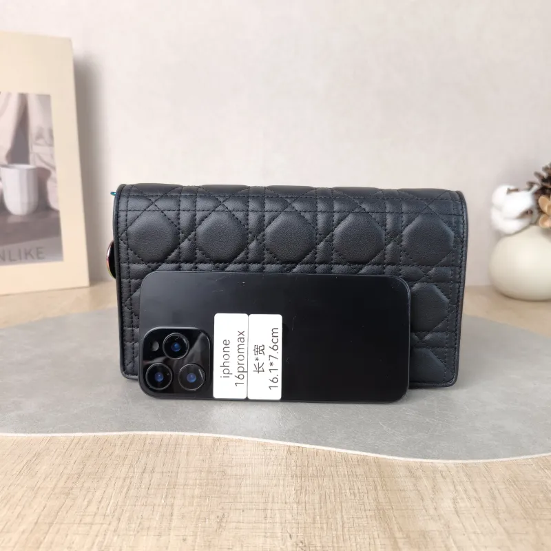 DIOR Shoulder Bag Chain Shoulder Crossbody Bagwoc Black Lambskin One Size 21.5 × 4 × 12.5 cm — cover view 3 of 5