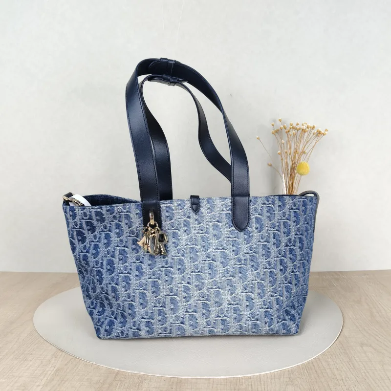 DIOR Top Handle Bag TOUJOURS Blue Medium28.5 × 17 × 21.5 cm