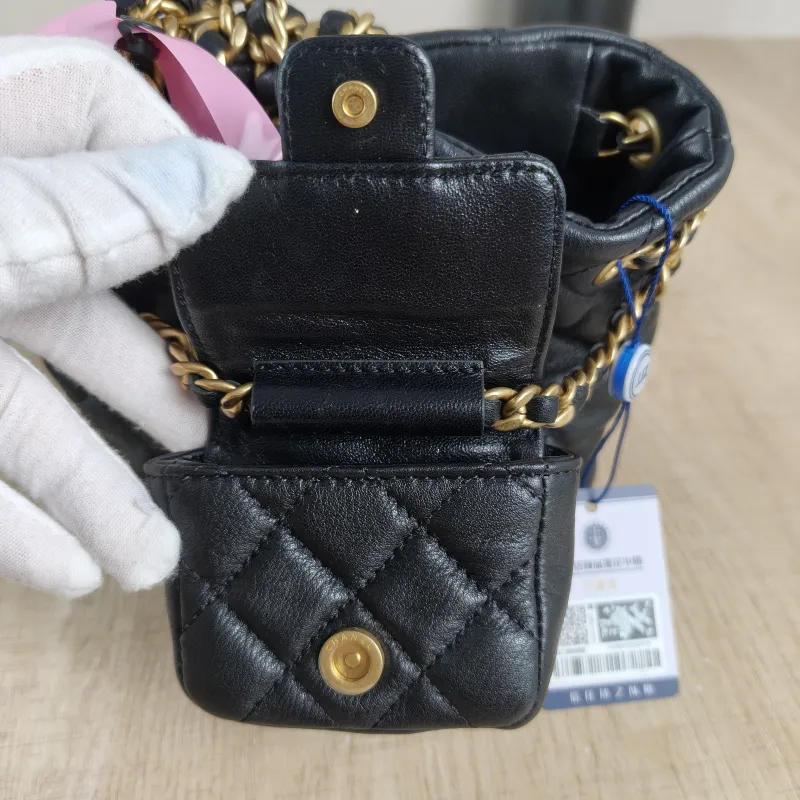 Chanel Backpack Backpack Black Calfskin Small16.5 × 12 × 16 cm — detail view 8 of 12