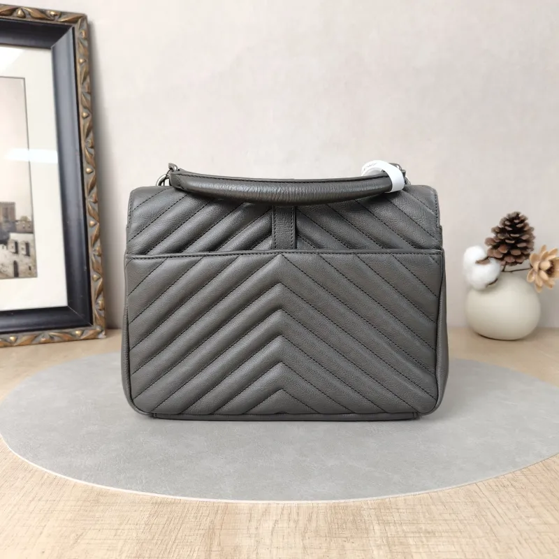 SAINT LAURENT Shoulder Bag COLLEGE Grey Calfskin24 × 6.5 × 17 cm — cover view 5 of 5