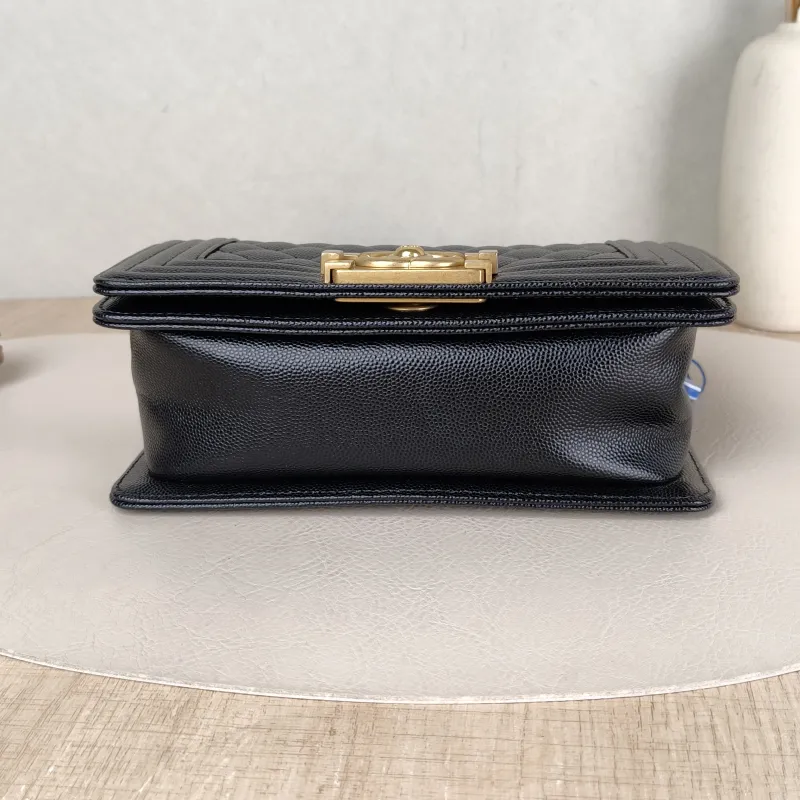 Chanel Crossbody Bag Le Boy Black Grained Calfskin Small 20.5 × 8.5 × 12 cm — cover view 5 of 5