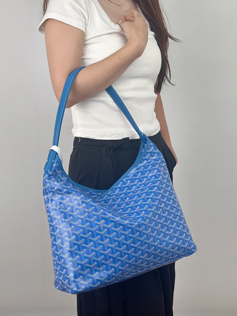 GOYARD Shoulder Bag Boheme Hobo​ Blue PVC Small 43 × 14 × 27 cm — on-model view 2 of 2