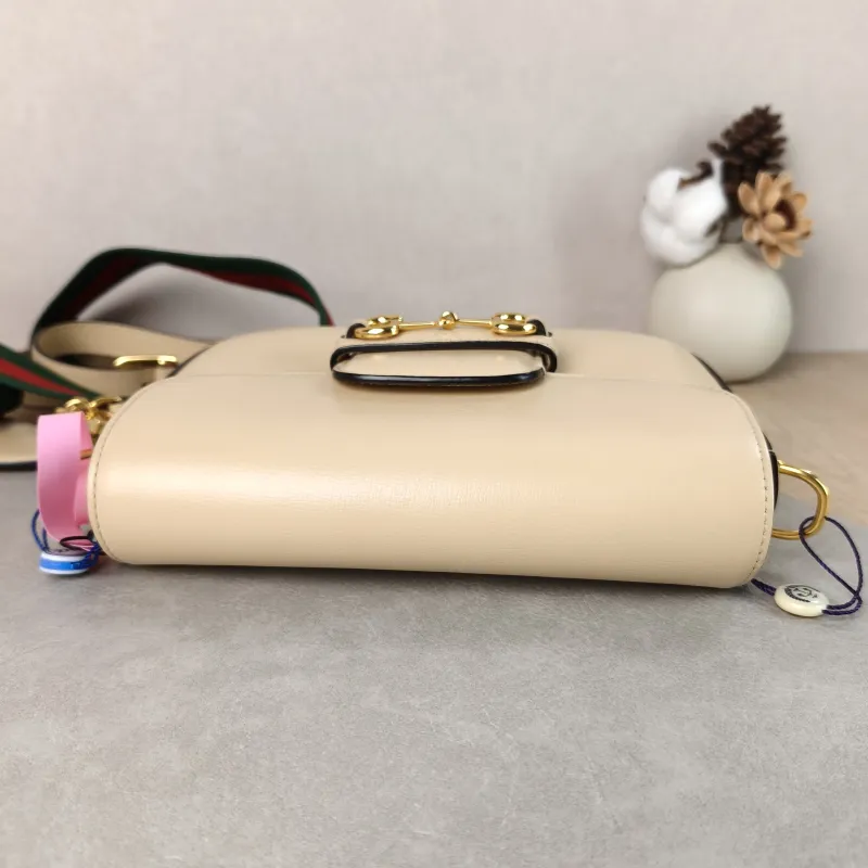GUCCI Crossbody Bag Horsebit 1955 Horsebit Small Beige Calfskin Small 20.5 × 5 × 14.5 cm — detail view 9 of 13