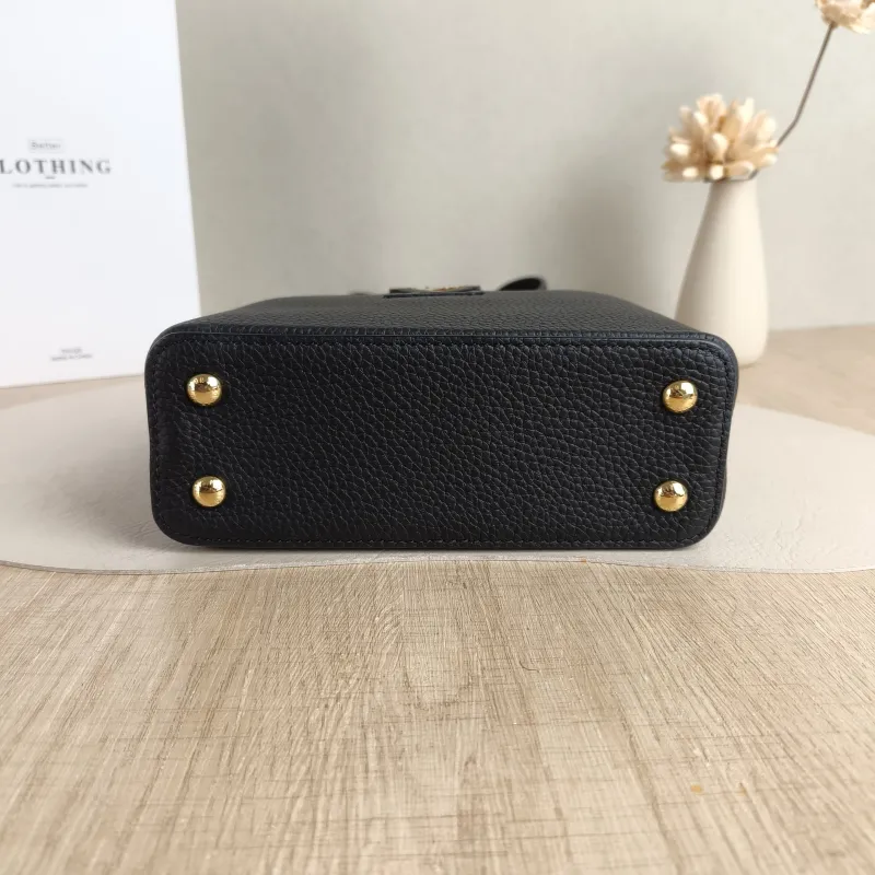 Louis Vuitton Crossbody Bag Capucines Black Calfskin Mini 21 × 8 × 14 cm — cover view 2 of 5