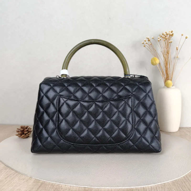 Chanel Top Handle Bag Coco Handle​ Black Grained Calfskin Medium 29 × 12 × 18 cm 23 — cover view 4 of 5