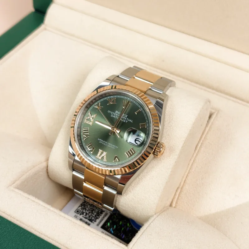 Rolex Watch · Watch Green 18k Diamond 36mm Yellow Gold Yellow Gold 36mm — cover view 2 of 10