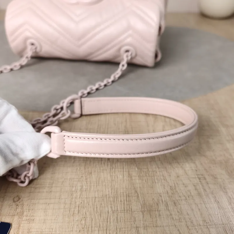 GUCCI Crossbody Bag GG Marmont Marmont Shoulder Bag Pink Calfskinmini20 × 6.5 × 12 cm — detail view 9 of 16