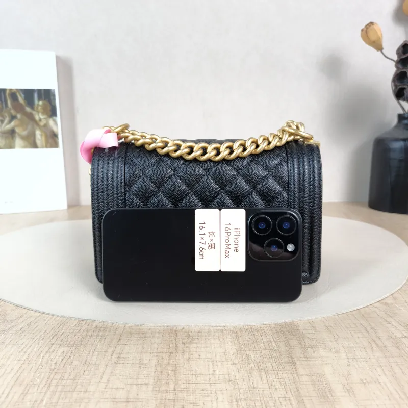 Chanel Crossbody Bag Le Boy​Black Grained Calfskin Small20.5 × 8.5 × 12 cm — cover view 5 of 5