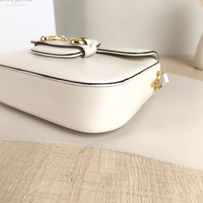 GUCCI Crossbody Bag Horsebit 1955 Horsebit Small White Calfskin Small 20.5 × 5 × 14.5 cm — detail view 5 of 11