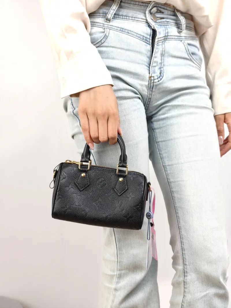Louis Vuitton Crossbody Bag Speedy Nano Black Monogram Empreinte Embossed Calfskin nano 16 × 7.5 × 10 cm — on-model view 2 of 2