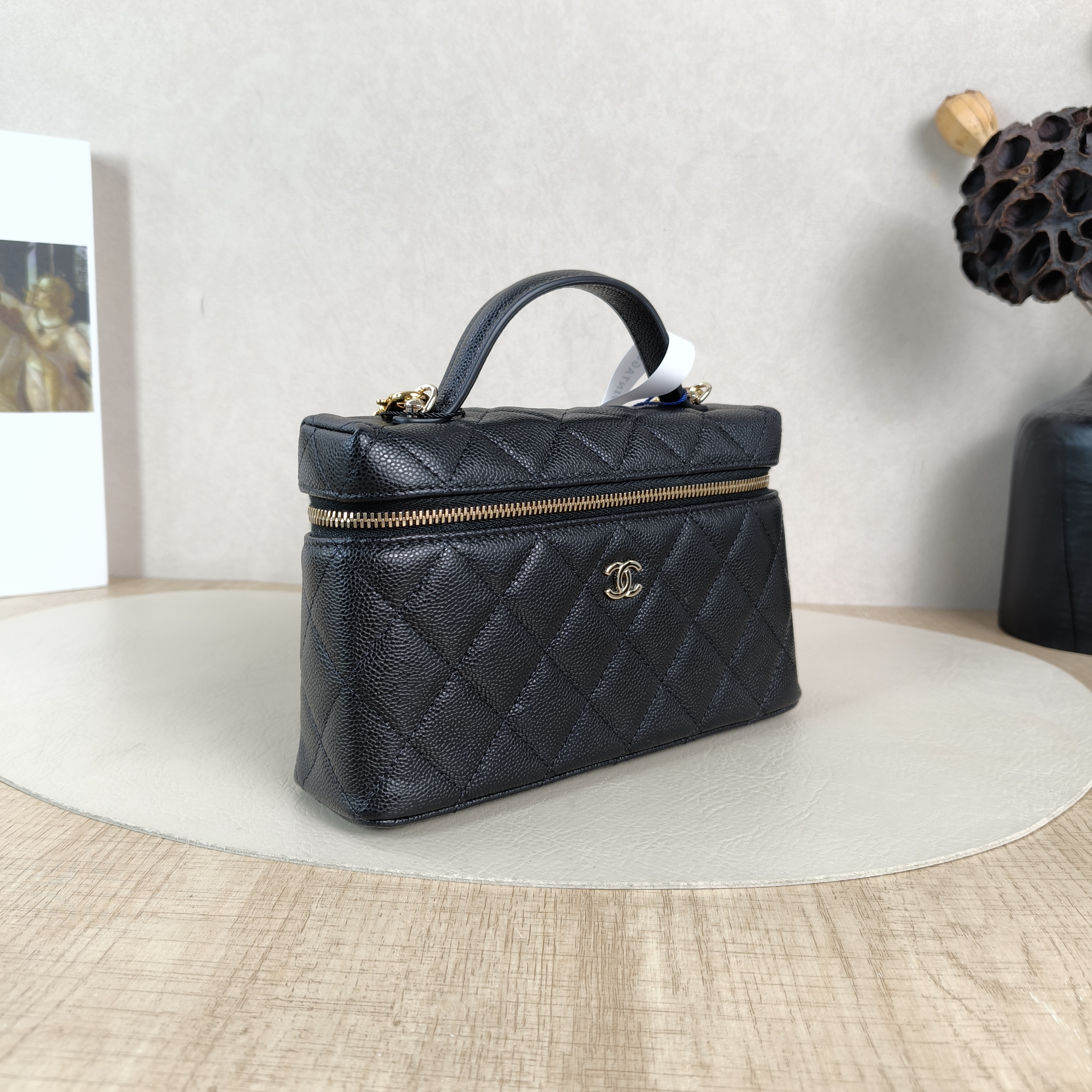 Chanel Crossbody Baglp Box Bag Top Handle Crossbody Bag Black Calfskin One Size19.5 × 5 × 17 cm — cover view 4 of 6