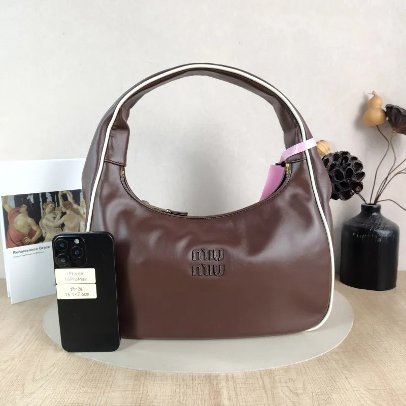 Miumiu Shoulder Bag Wander Collectionhobo Shoulder Bag Calfskin One Size 35 × 10 × 20 cm — cover view 4 of 6