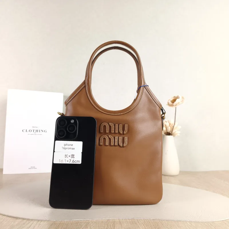 Miumiu Shoulder Bag IVY Tote Shopping Tote CC alfskin Mini 20*24 — cover view 3 of 5