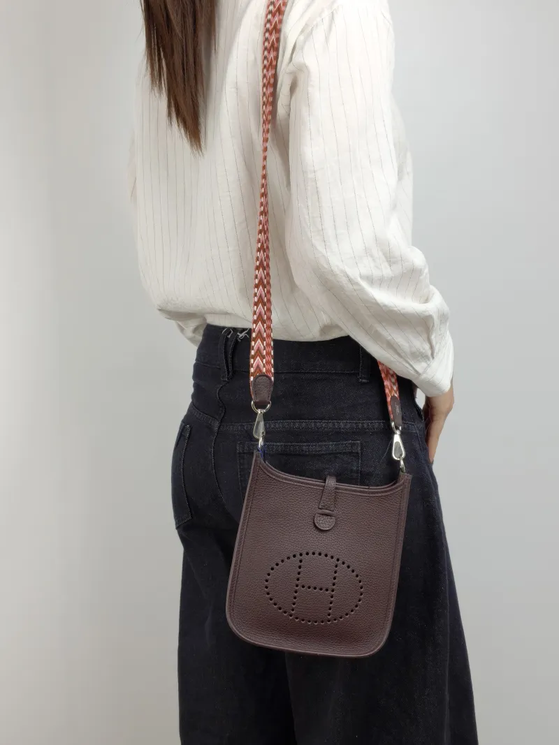 Hermès Crossbody Bag Evelyne Mini 16 Mini 16 0G Taurillon Clemence TC Calfskin Mini 17 × 5.5 × 18 cm B — on-model view 2 of 2