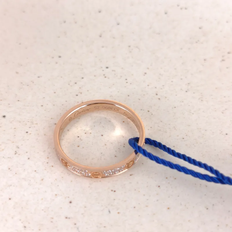 CARTIER Ring Love Collection Rose Gold Diamond18KR ose Gold mini 52 — cover view 3 of 6