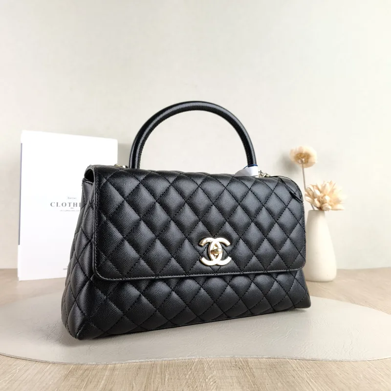 Chanel Top Handle Bag Coco Handle Black Grained Calfskin Medium 29 × 12 × 18 cm — cover view 4 of 5
