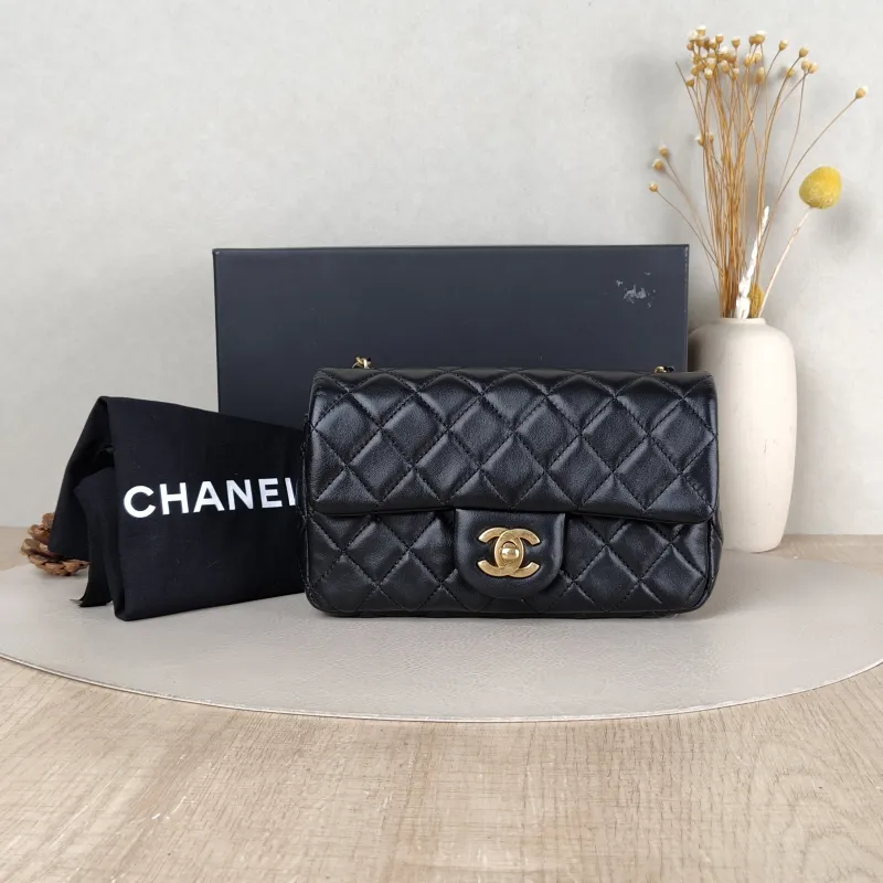 Chanel Crossbody Bag Classic Flap Large Mini CF Mini Black with Gold-Tone Hardware Lambskin mini 20 × 6 × 12 cm 29 — cover view 5 of 6