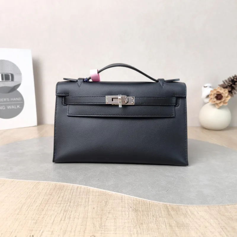 Hermès Top Handle Bag Mini kelly 89Black Swift Calfskin One Size 22 × 7 × 13 cm B