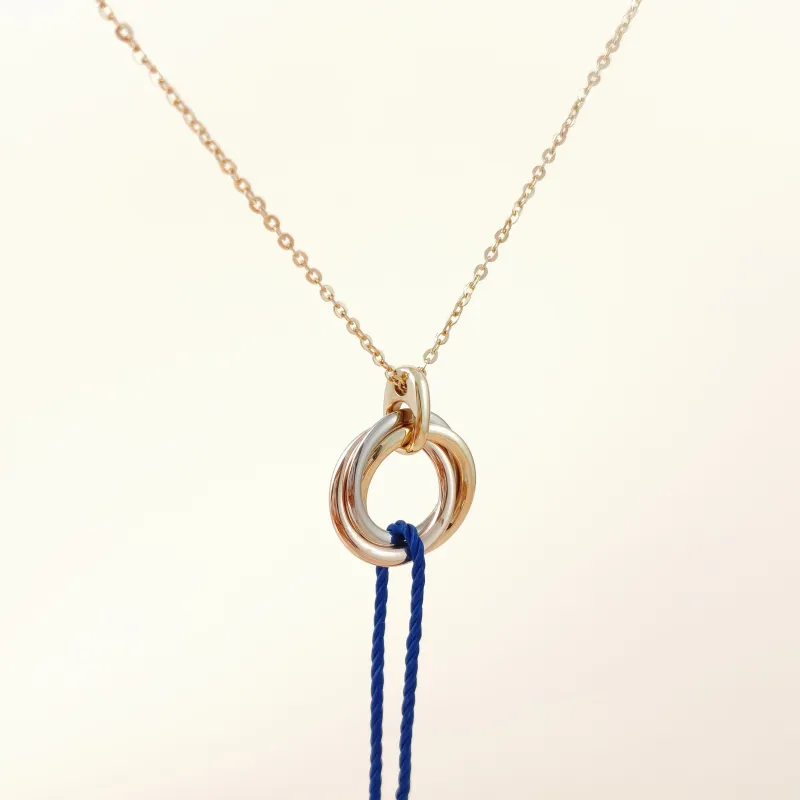 CARTIER Necklace Trinity Collection Necklace 18KW hite Gold Yellow Gold Rose Gold Small 42cm — cover view 5 of 10