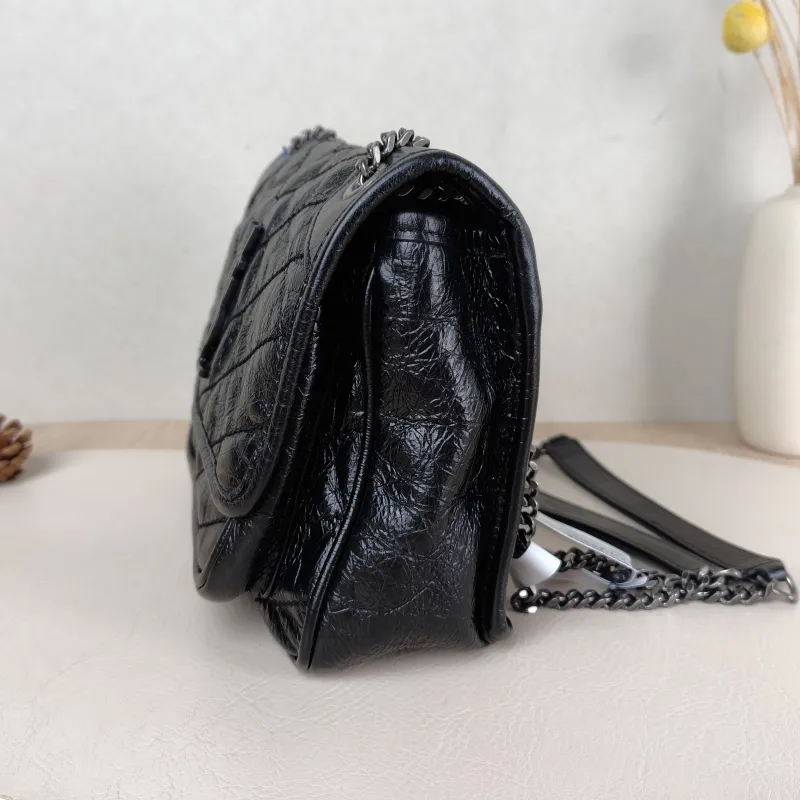 SAINT LAURENT Crossbody Bag Niki Black Waxed Leather Calfskin Small 21 × 7.5 × 16 cm — detail view 2 of 12