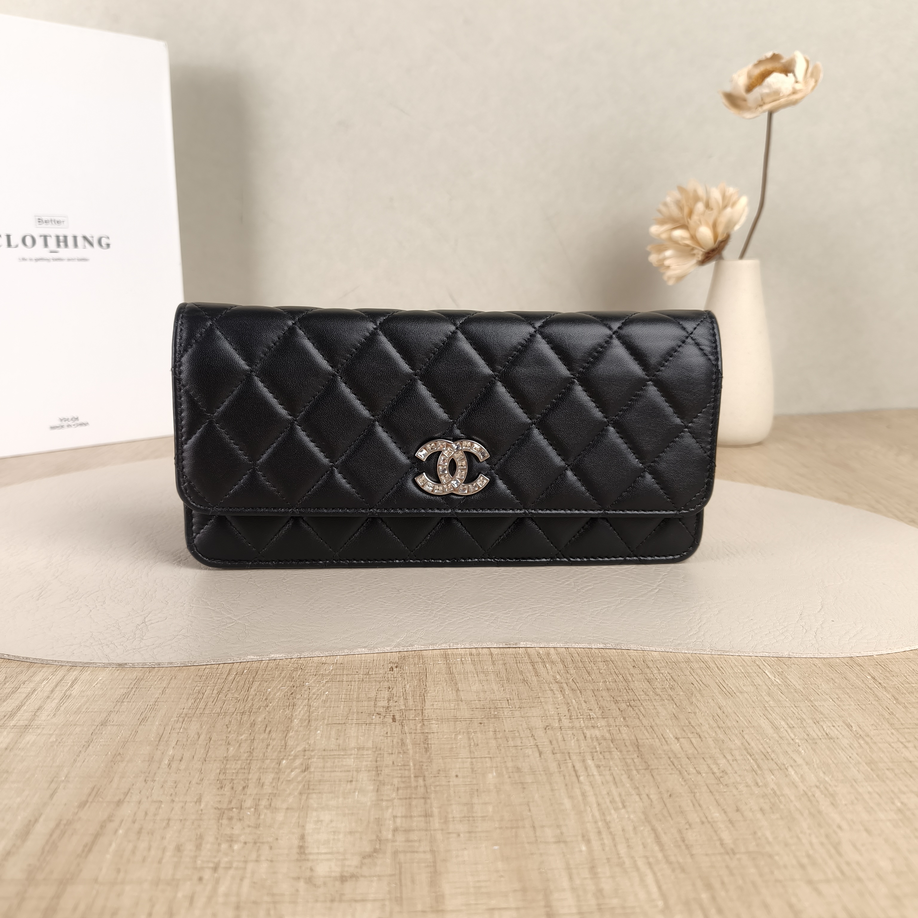 Chanel Shoulder Bag Baguette Bag Black Lambskin One Size22 × 4 × 11 cm