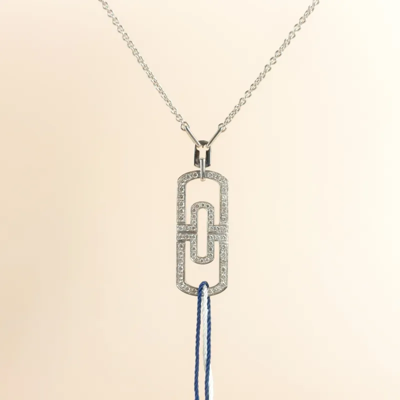 Bvlgari Necklace Parentesi Collection Pavé Diamond Necklace White Gold 18KW hite Gold Diamond One Size 46cm