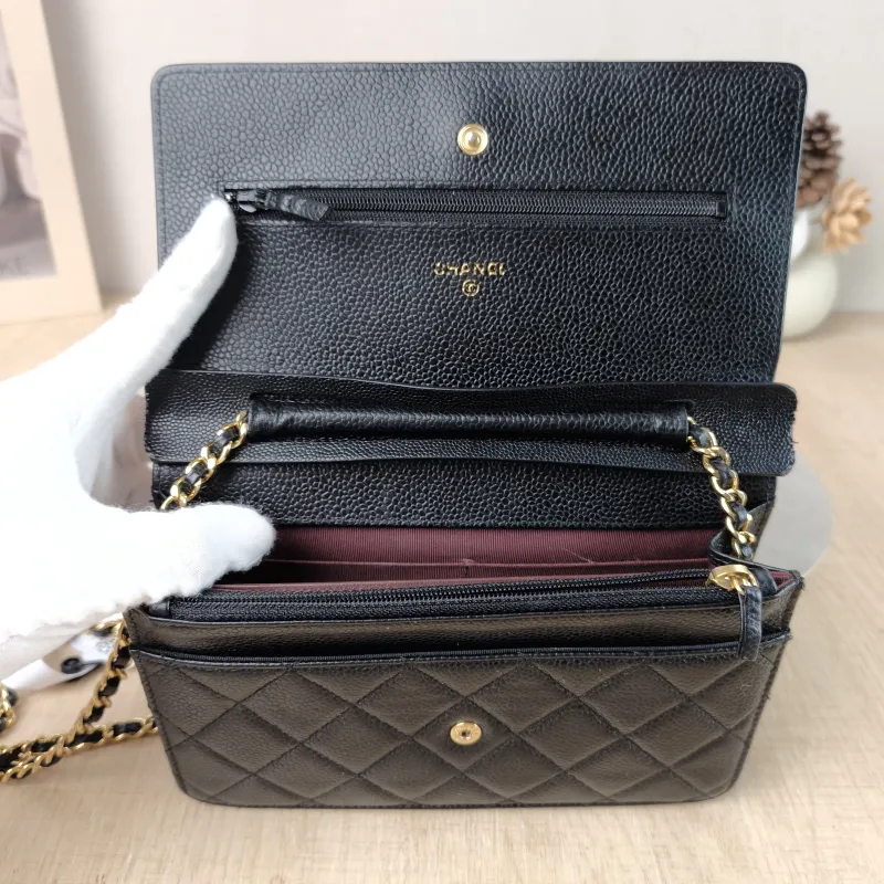 Chanel Crossbody Bag Classic Flap WOC CF WOCWOC Bag Black Grained Calfskin Mini 19.2 × 3.5 × 12.3 cm 25 — detail view 6 of 14